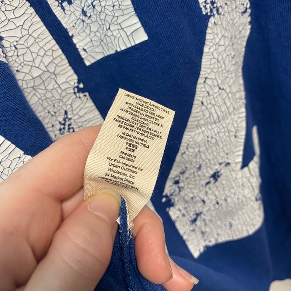 Free People We The Free Blue Hail Mary Jersey Tee Tunic Top - Picture 12 of 13